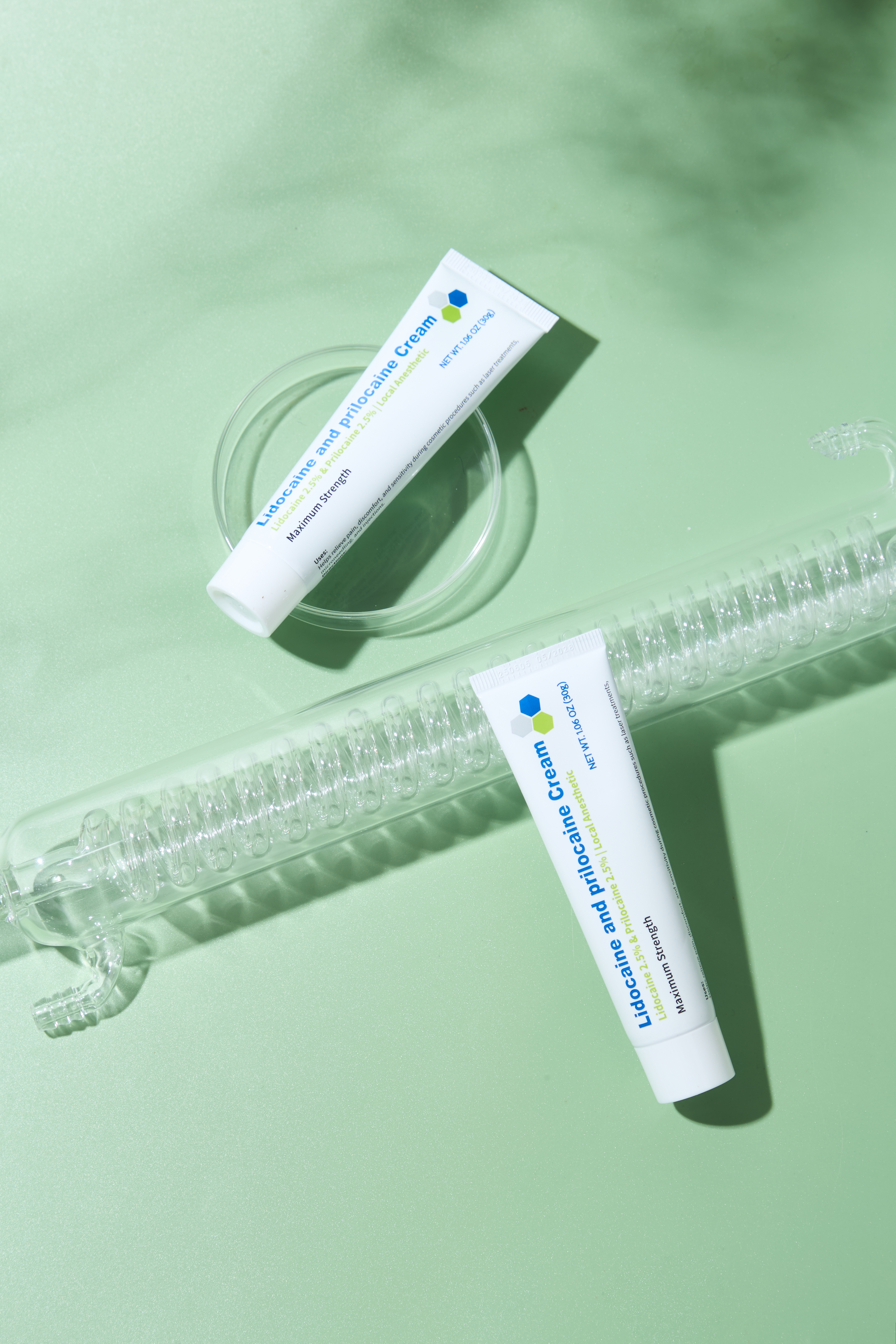 Medical grade lidocaine ointment tube for clinical use in hospitals and medical facilities